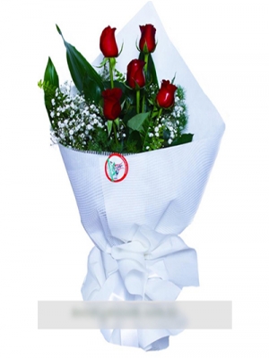  Körfez Çiçek Gönder - 5 Kırmızı Gül Buket