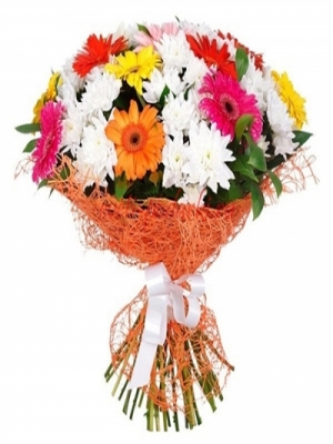  Körfez  - Kasımpatı ve Gerbera Buketi