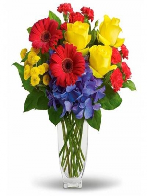  Körfez Çiçek Gönder - Vazoda Sarı Gül ve Gerbera